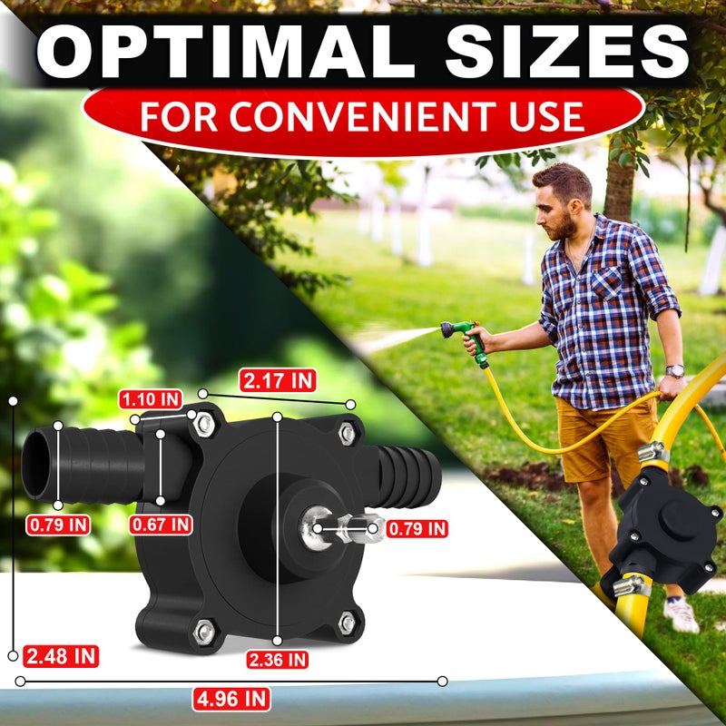LEGLO Portable Electric Drill Pump for Water and Liquid Transfer - Self-Priming Hand Pump | Durable, Compact and Lightweight Design, Easy to Install and Use | Versatile for Home and Outdoor Applications - Image 2
